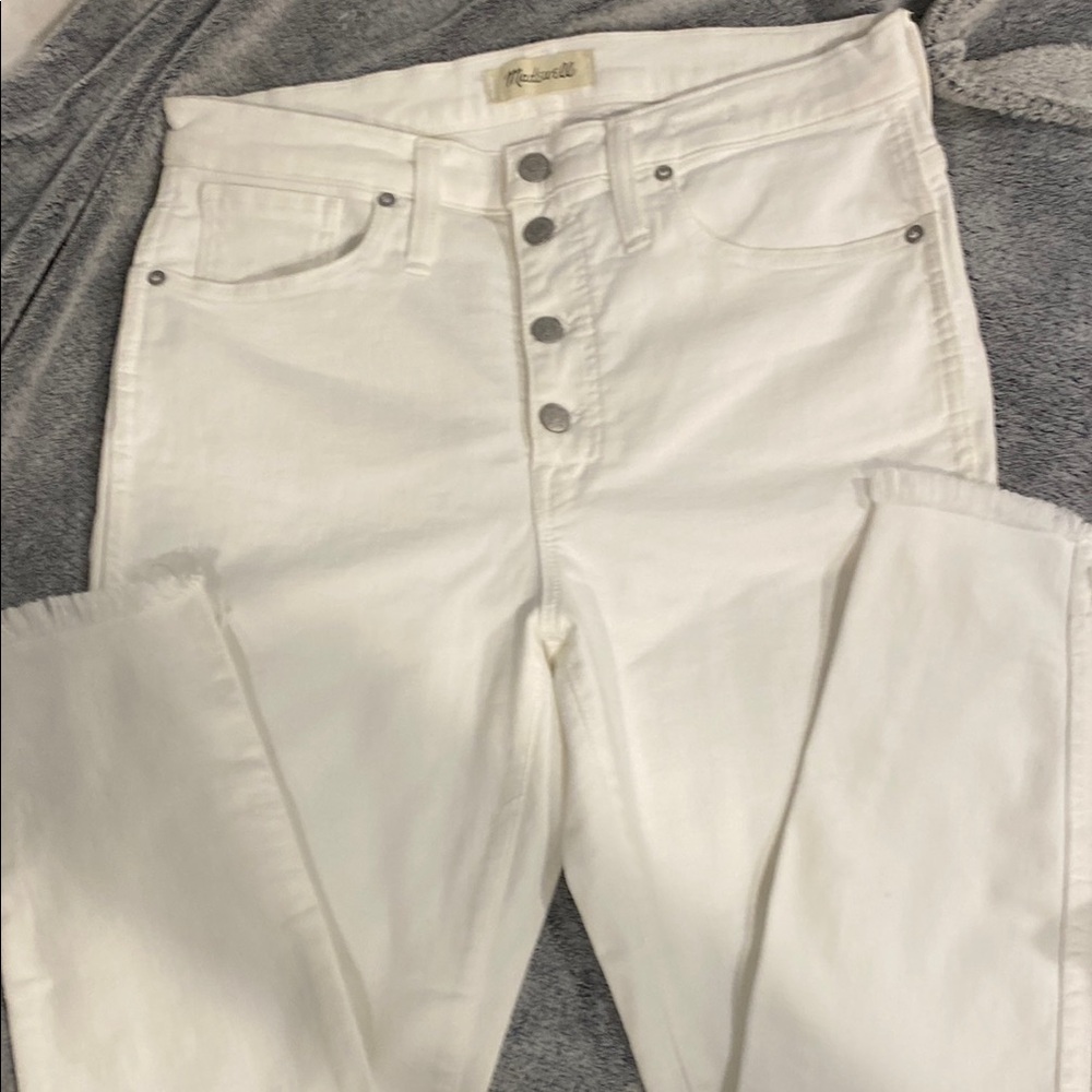 Madewell High Rise White Jeans Skinny leg
